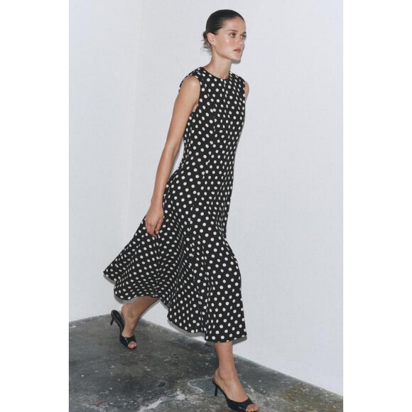 ZARA ZW COLLECTION SLEEVELESS MIDI DRESS - Picture 3 of 9